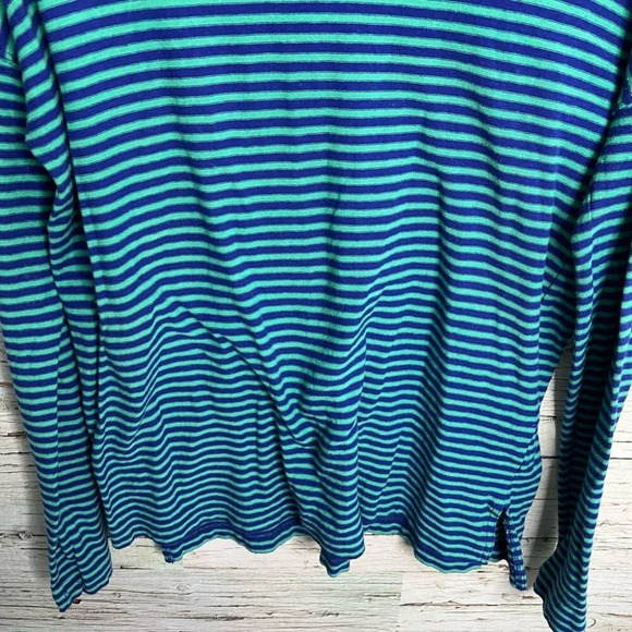 J crew blue green striped long sleeve size xs - Picture 4 of 7